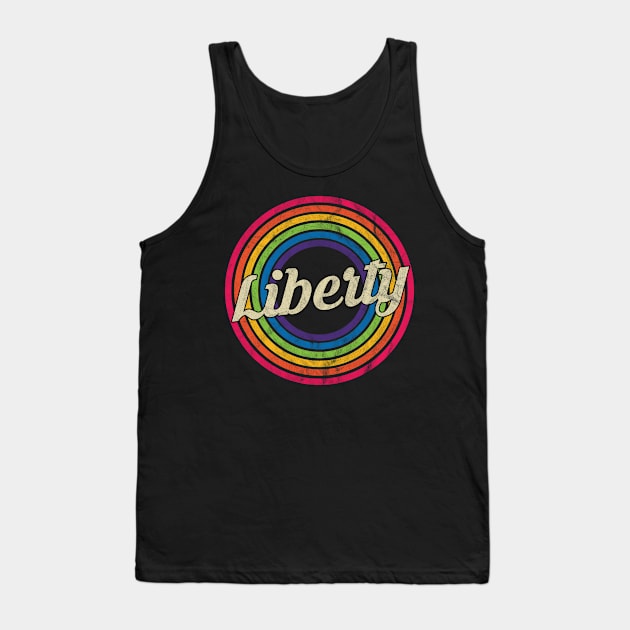 Liberty - Retro Rainbow Faded-Style Tank Top by MaydenArt